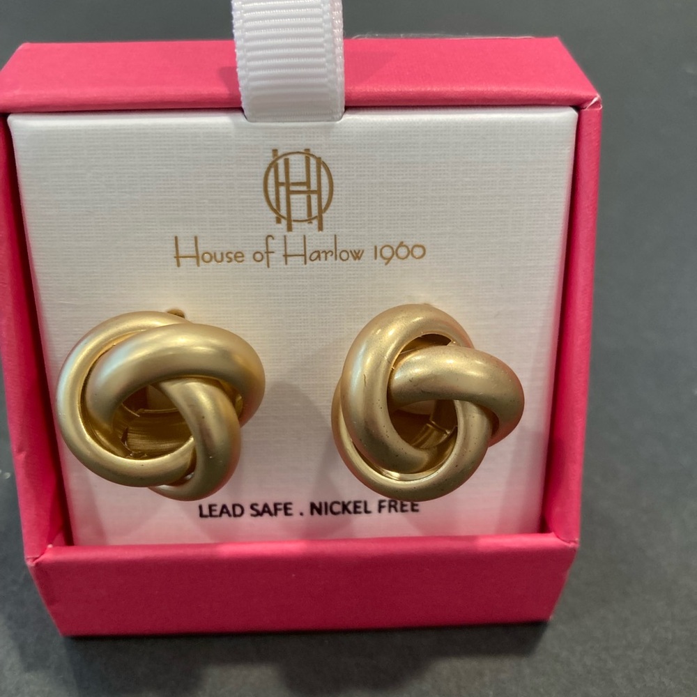 House of Harlow 1960 Gold Knot Earrings - NIB